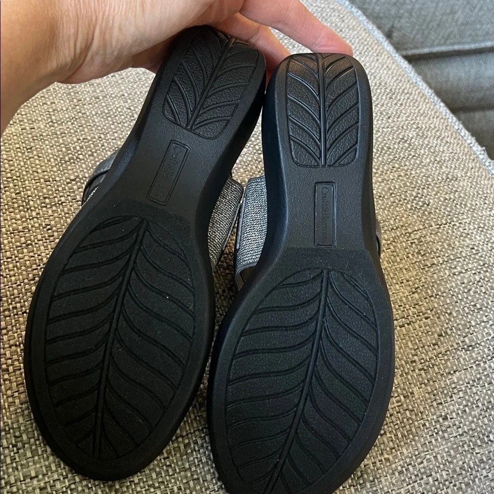 Croft & Barrow Silver Metallic Sandals  NEW